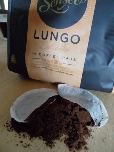 Senseo Lungo koffiepad, doorgeknipt